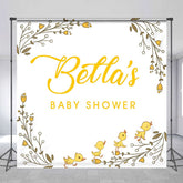 Aperturee - Yellow Cute Bird Plant Custom Baby Shower Backdrop
